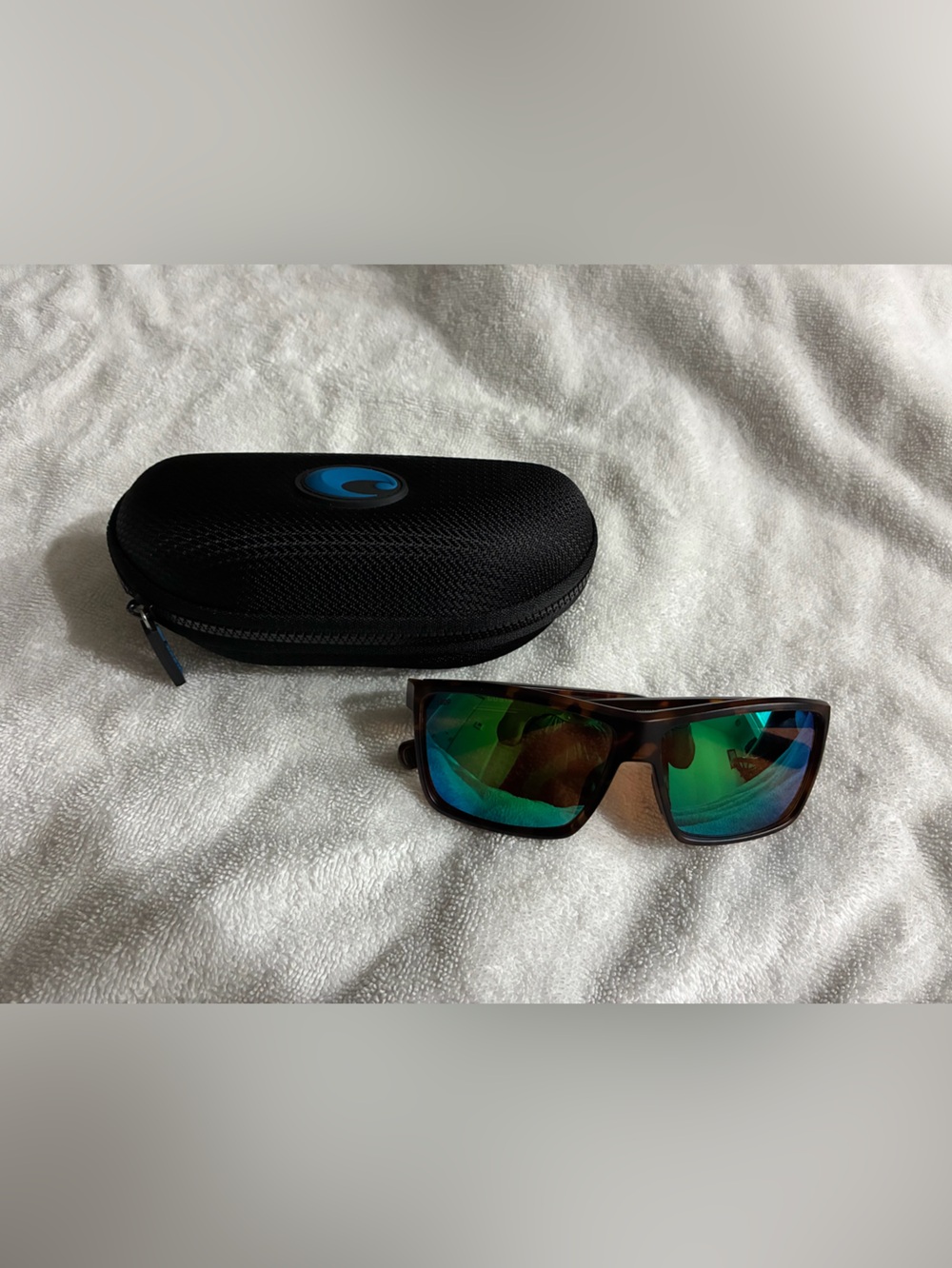 Costa Brown Frame Sunglasses with Green Mirror Lenses